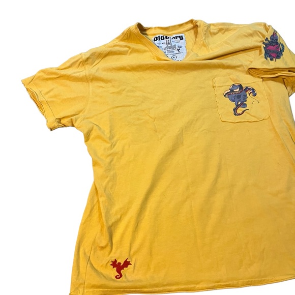 Old Glory T Shirt OGT Brand Exclusive Yellow Beaded T Shirt - Picture 3 of 6